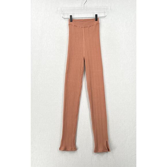 SONG OF STYLE Emmy Ribbed pant Women XXS Pink Peach Pull On Sweater Knit Stretch - Picture 2 of 16